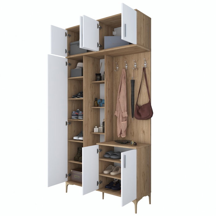 Hanah Home Soporte de Entrada EA120 - 2763 Nogal y Blanco
